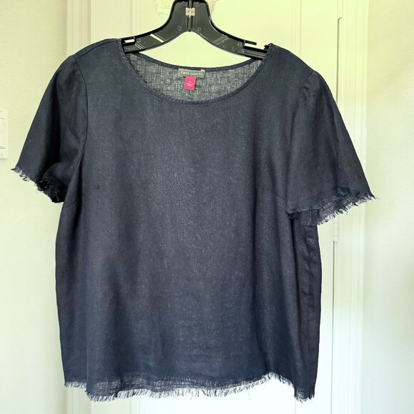 Vince Camuto 100% Linen Short Sleeve Top, Size Small - Picture 3 of 6